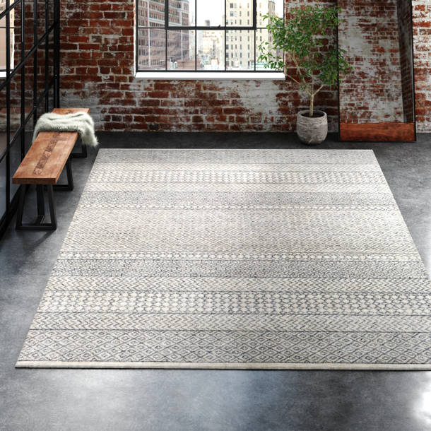 Steelside™ Abdera Handmade Wool Gray/Cream Rug & Reviews Wayfair